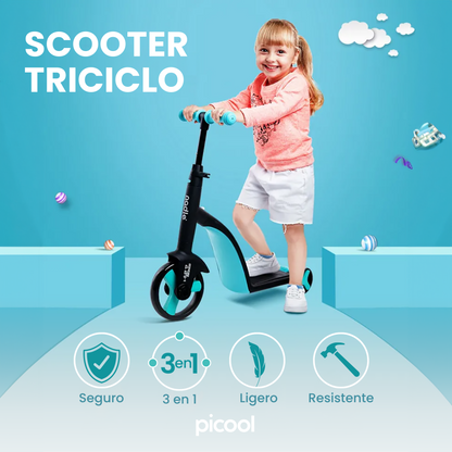 Triciclo 3 en 1 Pedales Infantil