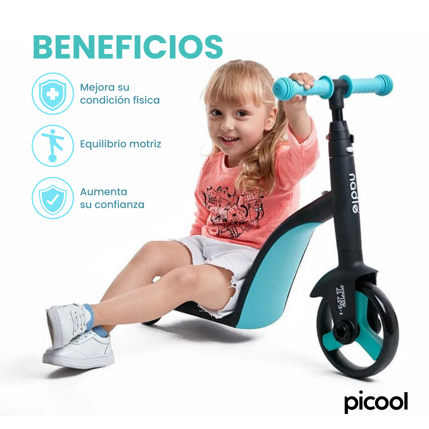 Triciclo 3 en 1 Pedales Infantil