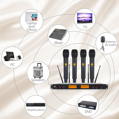 4 Micrófonos Inalámbricos