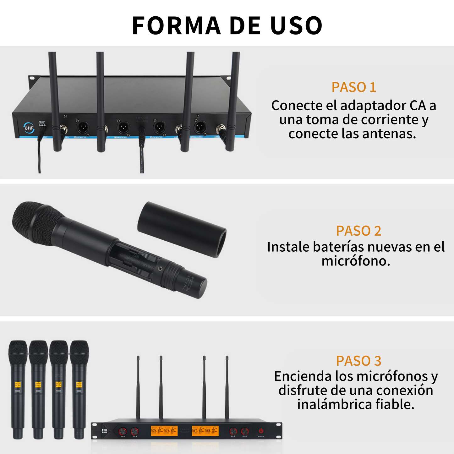 4 Micrófonos Inalámbricos