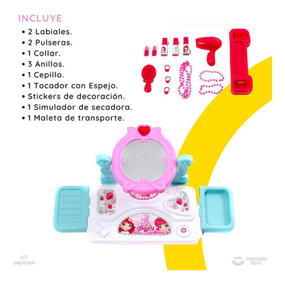 Salon De Belleza Infantil Juguete Maquillaje Maletin 2 En 1