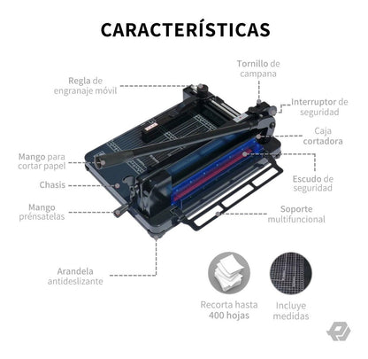 Guillotina Cortadora Multifunción 400 Hojas Uso Rudo