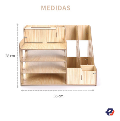 Organizador De Escritorio De Madera Para Oficina Archivador