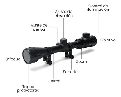 Mira telescópica 3-9x40 para Rifle