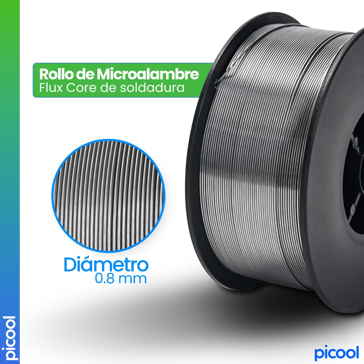 Rollo De Microalambre Flux Core De Soldadura De 1 Kg .8 Mm