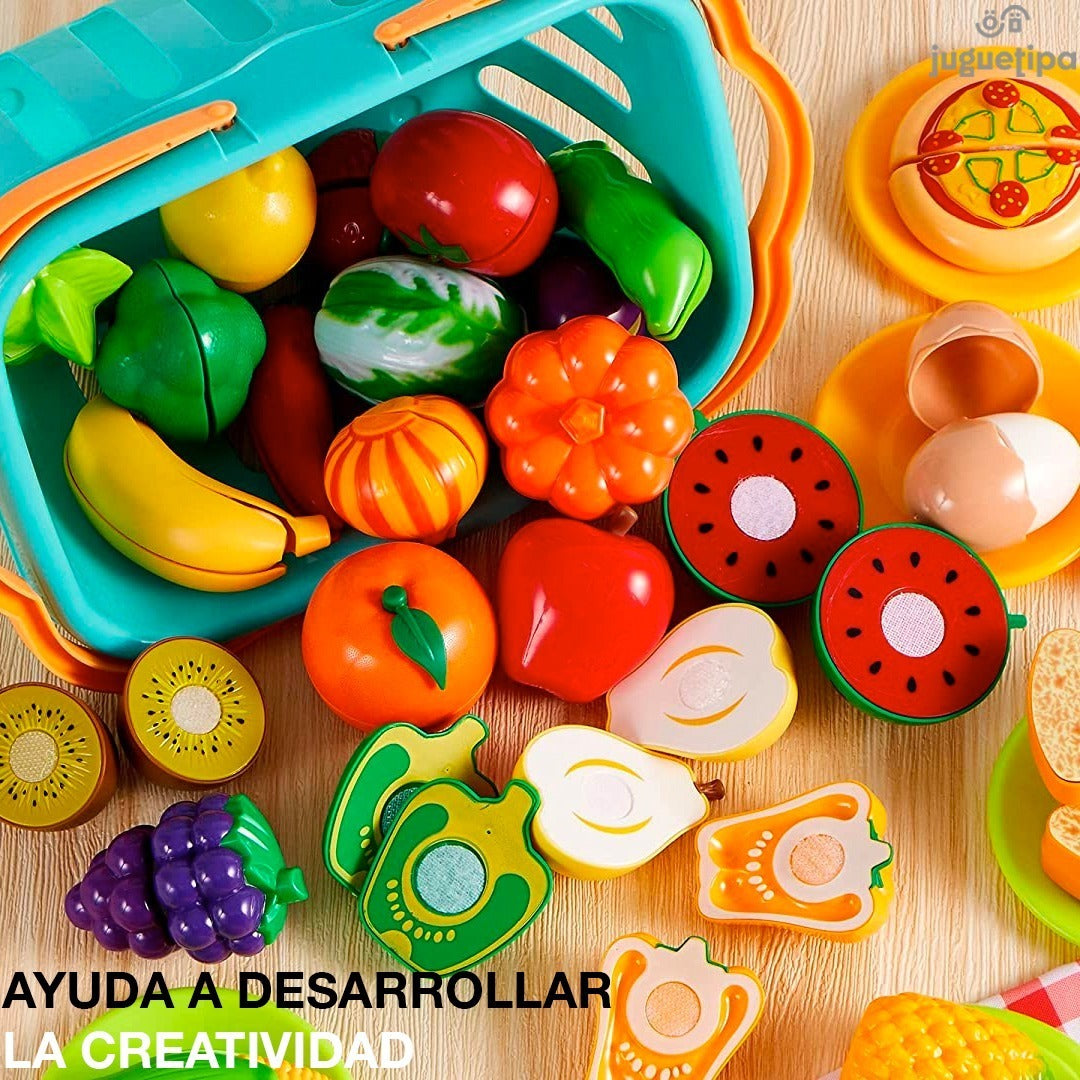 Juguete De Cocina Corta Frutas Verduras Velcro 23 Pzs Niños