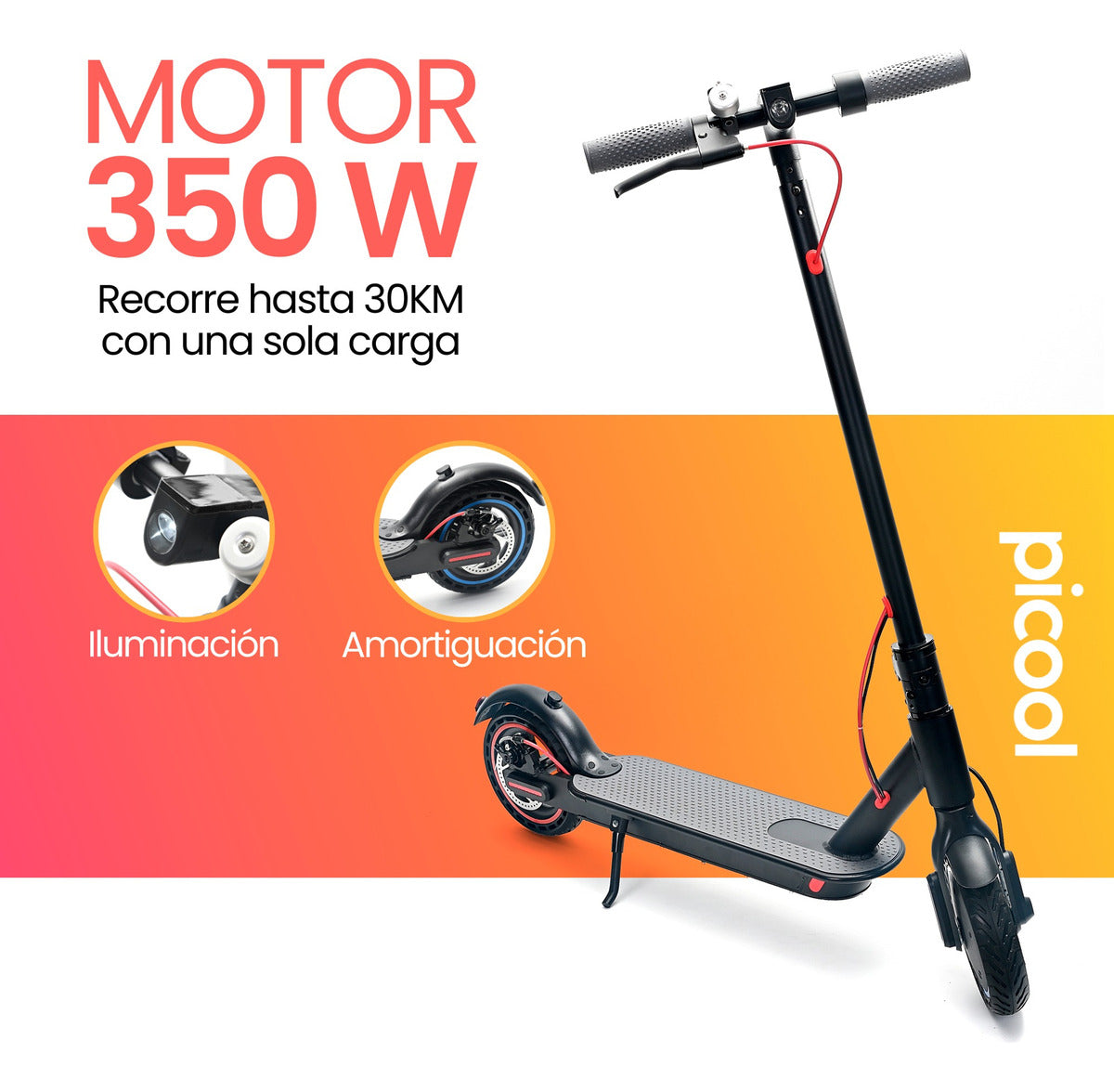 Scooter Eléctrico Plegable - 350W - 30KM