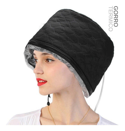 Gorro electrico para efecto termico en mascarillas capilares