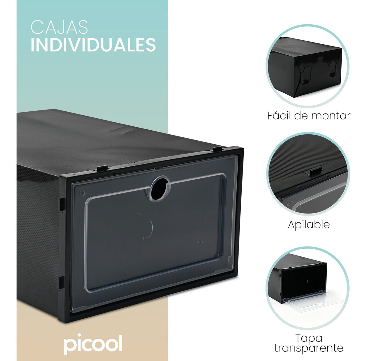 3 Pz Zapatero Organizador De Plastico Apilable Transparente