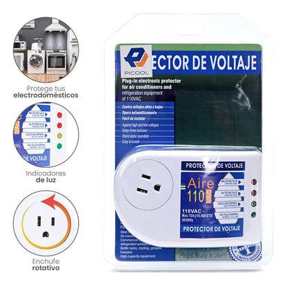 Protector Voltaje 120V, 2400w para electrodomésticos