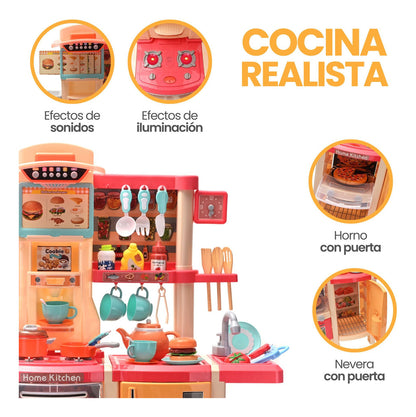 Cocina de juego para niños con luces y sonidos realistas