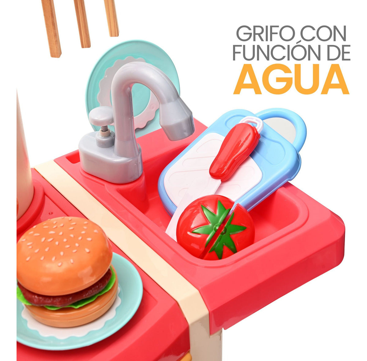 Cocina de juego para niños con luces y sonidos realistas