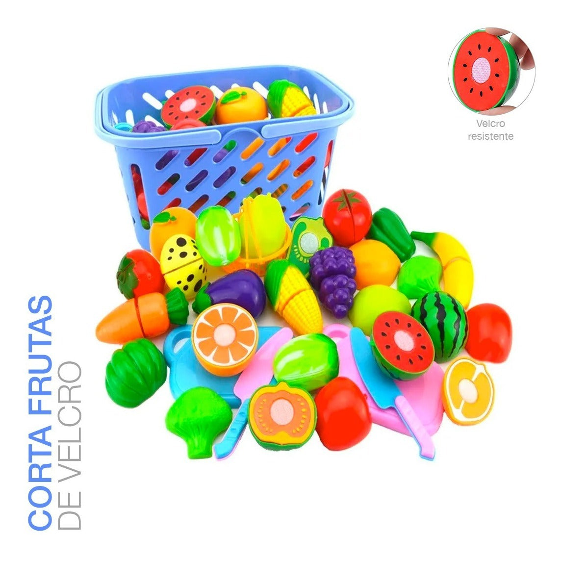 Juguete De Cocina Corta Frutas Verduras Velcro 23 Pzs Niños