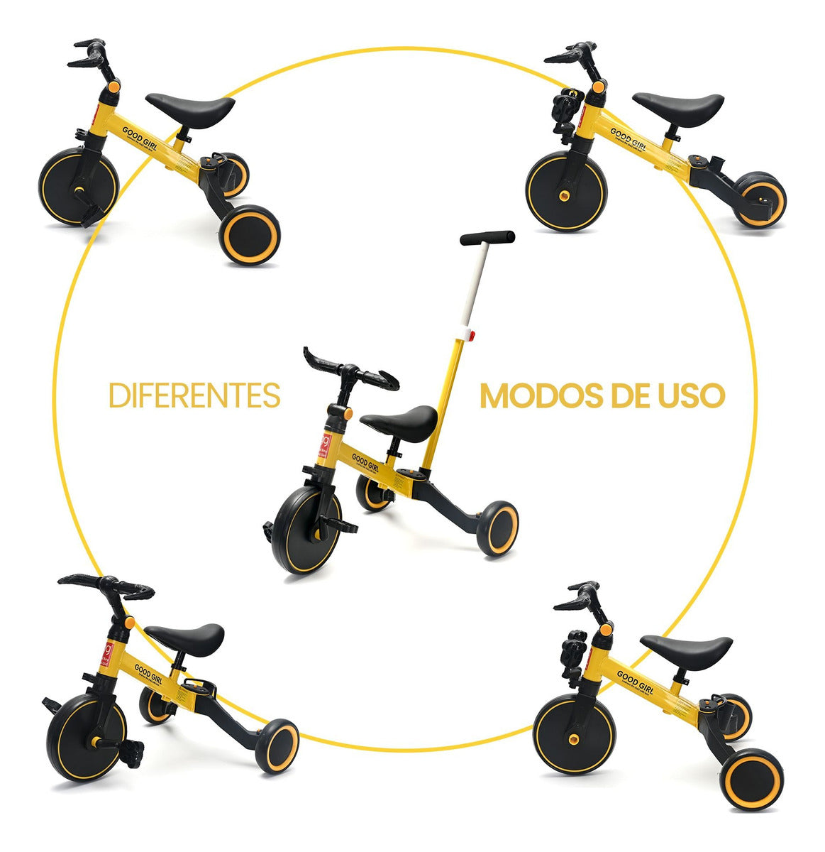 Triciclo 3 En 1 Pedales Bicicleta Equilibrio Infantil Niños