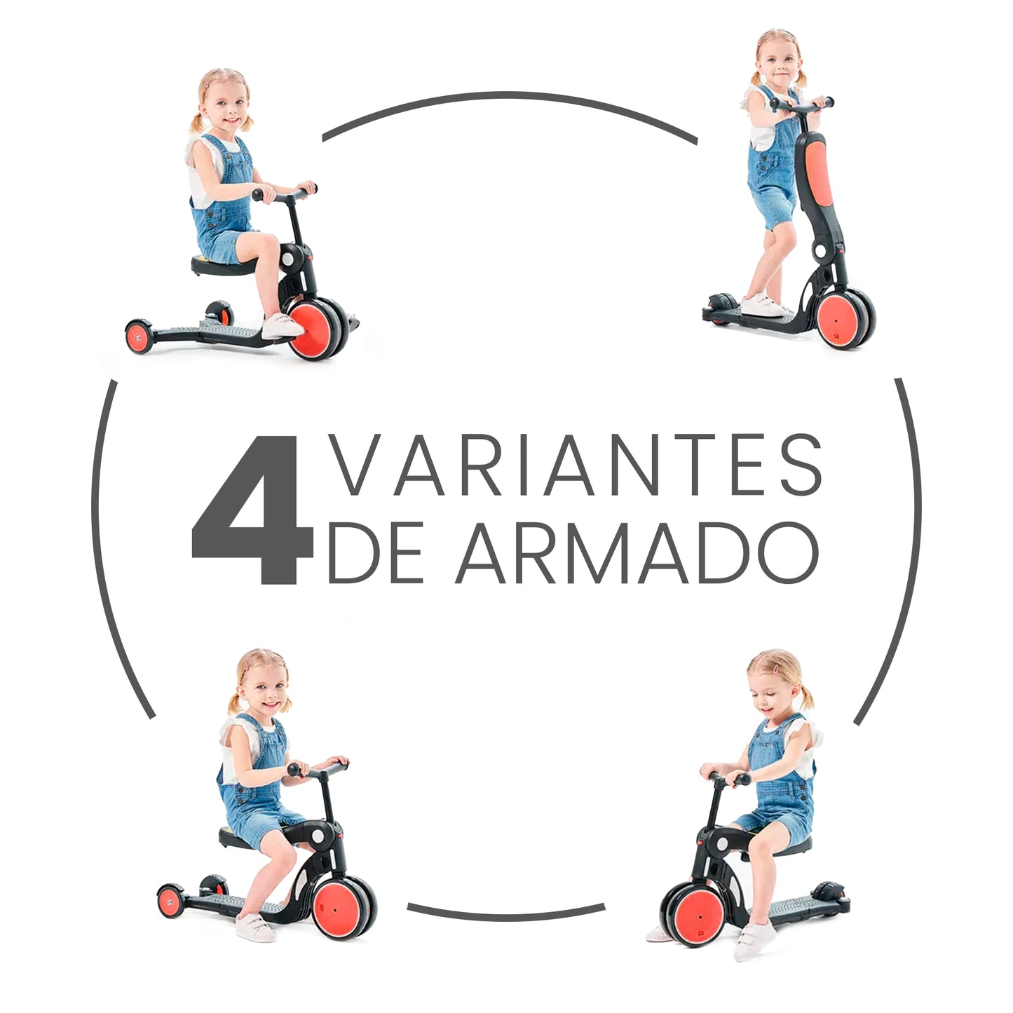 Scooter triciclo bicicleta de equilibrio 5 en 1 Niños