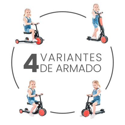 Scooter triciclo bicicleta de equilibrio 5 en 1 Niños