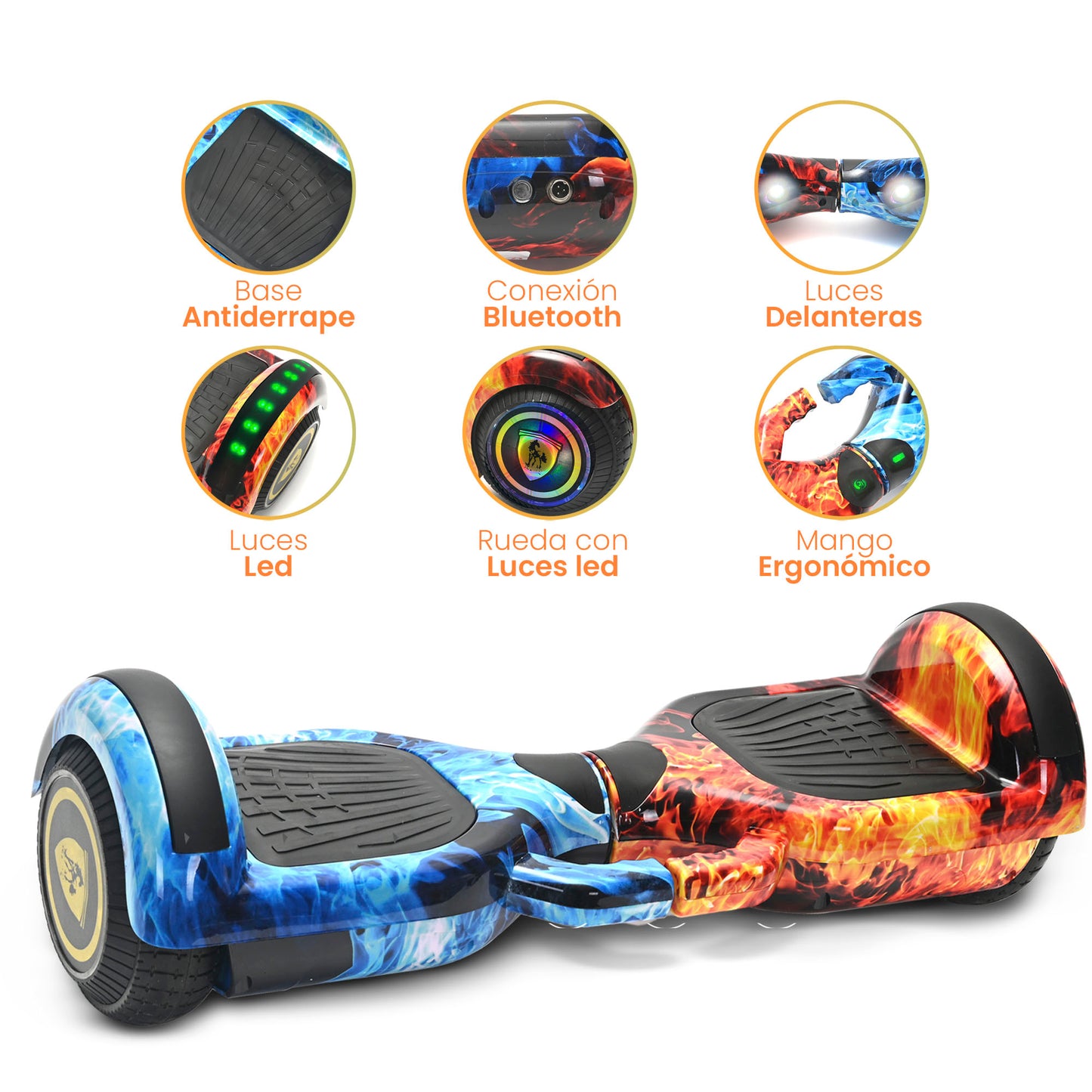 Patineta Electrica Bluetooth Luces Led